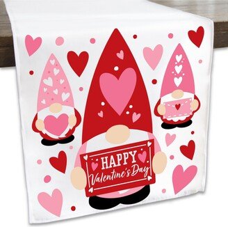 Big Dot Of Happiness Valentine Gnomes - Valentine's Day Party Decor - Cloth Table Runner - 13 x 70 in
