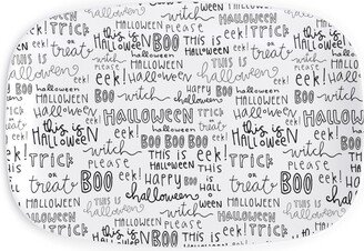 Serving Platters: Halloween Words - White Serving Platter, White