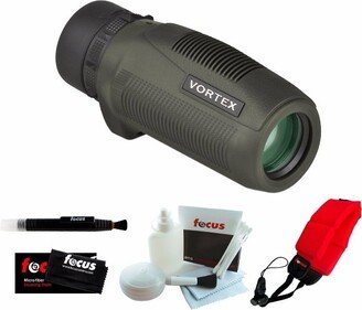 Vortex Optics S105 Solo 10x25 Monocular + Focus Foam Float Strap Red + Accessory Kit