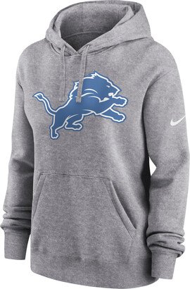 Women's Logo Club (NFL Detroit Lions) Pullover Hoodie in Grey