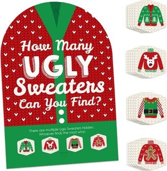 Big Dot of Happiness Ugly Sweater - Holiday and Christmas Party Scavenger Hunt - 1 Stand and 48 Game Pieces - Hide and Find Game