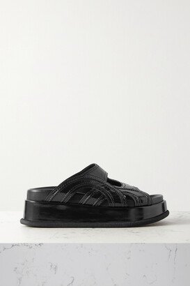 Patent-leather Platform Slides - Black