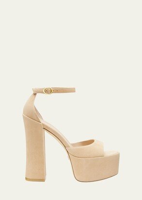 Skyhigh Suede Ankle-Strap Platform Sandals