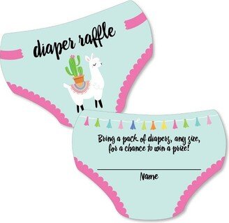 Big Dot of Happiness Whole Llama Fun - Diaper Shaped Raffle Ticket Inserts - Llama Fiesta Baby Shower Activities - Diaper Raffle Game - Set of 24