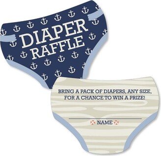 Big Dot of Happiness Ahoy - Nautical - Diaper Shaped Raffle Ticket Inserts - Baby Shower Activities - Diaper Raffle Game - Set of 24