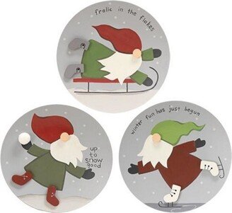 Frolic in the Flakes Gnome Plate 2 Asstd. - Height - 8.00 in. Width - 0.50 in.