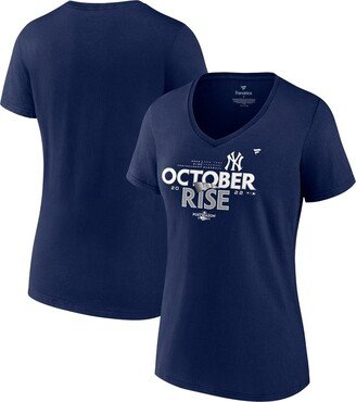 Women's Branded Navy New York Yankees 2022 Postseason Locker Room V-Neck T-shirt