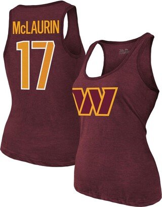 Women's Threads Terry McLaurin Burgundy Washington Commanders Player Name & Number Tri-Blend Tank Top