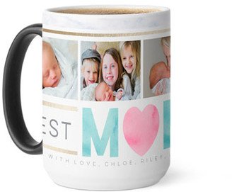 Mugs: Watercolor Mom Collage Color Changing Mug, 15Oz, White