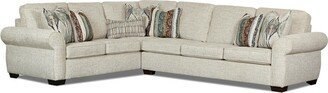 Coja Borgato Plush Upholstered Natural Right Facing Sectional Sofa