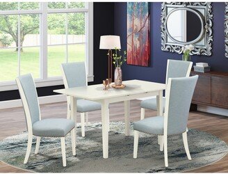 5 Pc Kitchen Table Set - A Wood Table with 4 Dining Parson Chairs