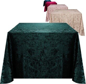 RCZ Decor RCZ Décor Elegant Square Table Cloth - Made With Fine Crushed-Velvet Material, Beautiful Emerald Green Tablecloth With Durable Seams