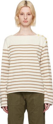 Beige Bardot Long-Sleeve T-Shirt