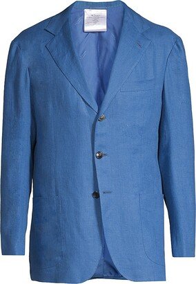 Three-Button-Front Linen Sport Coat