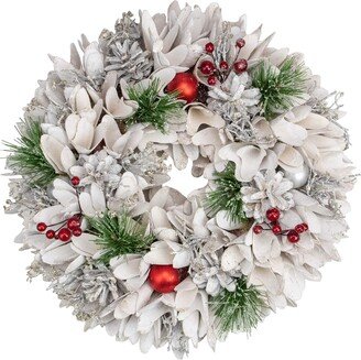 Northlight Wooden Flower and Pinecone Christmas Wreath