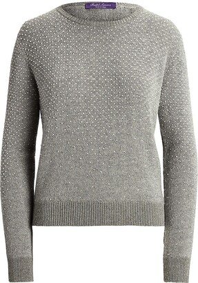 Embellished Birdseye Cashmere-Blend Sweater