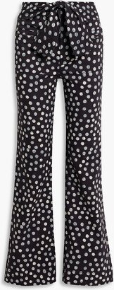 Wade polka-dot high-rise flared jeans