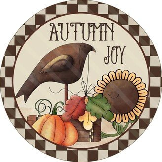 Autumn Joy Sign - Fall Wreath Metal