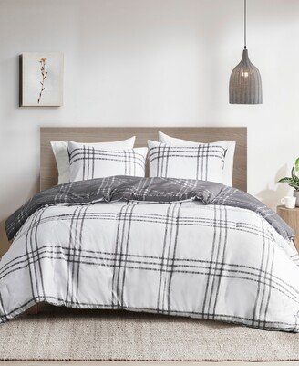 Pike Plaid 3-Pc. Comforter Set, Full/Queen - White, Gray