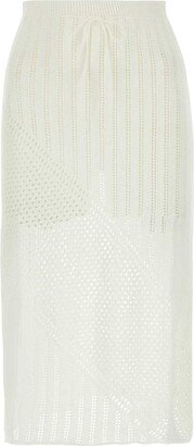 Bartola Open-Knitted Drawstring Midi Skirt