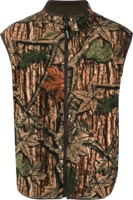 Leaf-Print Reversible Fleece Vest