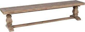 Rectangular Reclaimed Wood Bench with Trestle Base