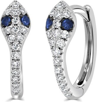 Sabrina Designs 14K 0.14 Ct. Tw. Diamond & Sapphire Snake Huggie Earrings