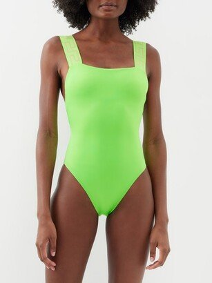 Greca-jacquard Square-neck Swimsuit