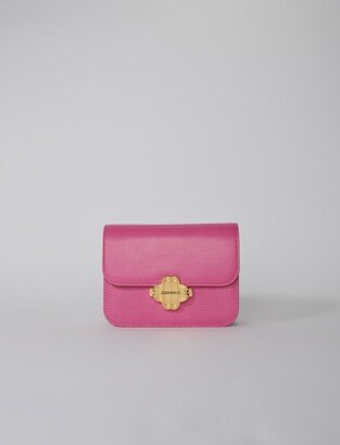 Lizard-effect embossed leather bag