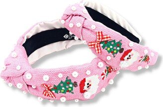 Brianna Cannon Christmas Cross-Stitch Headband In Pink