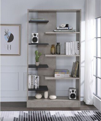 Tiramisubest 7 Shelves Magna Faux Concrete Wood Bookshelf