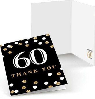 Big Dot of Happiness Adult 60th Birthday - Gold - Birthday Party Thank You Cards (8 count)