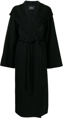 Tie-Waist Wool-Blend Double-Faced Coat