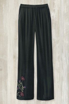 Women's Maywine Embroidered Pants - Forest - PM - Petite Size