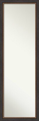 Non-Beveled Wood Full Length On The Door Mirror 50.5 x 16.5 in. - Ashton Frame - Ashton Black - 17 x 51 in