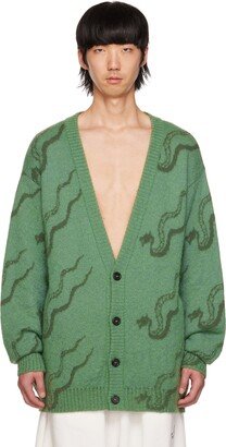 LU'U DAN Green Mohair Serpent Cardigan