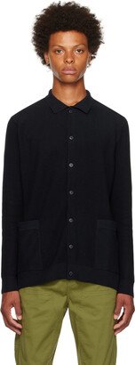 Navy Spread Collar Cardigan