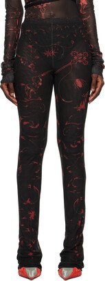 Black Printed Lounge Pants-AA