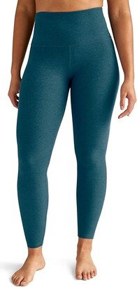 Spacedye High Waisted Midi Leggings (Blue Gem Heather) Women's Casual Pants