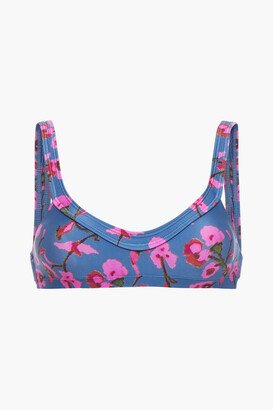 Floral-print bikini top
