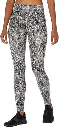 Faux Leather Snake Shine Leggings (Grey Snake) Women's Clothing