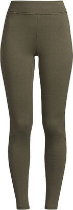 Women's Petite High Rise Serious Sweats Fleece Lined Pocket Leggings - X-Large - Forest Moss