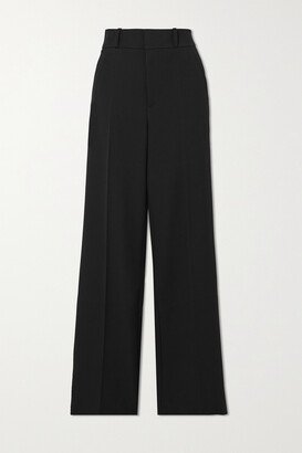 Relaxed Stretch-crepe Straight-leg Pants - Black