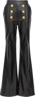 Button-Embellished High-Waist Trousers-AA