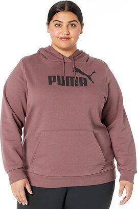 Plus Size Essentials Logo Fleece Hoodie (Dusty Plum) Women's Clothing