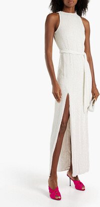 Tzilly belted sequined chiffon maxi dress
