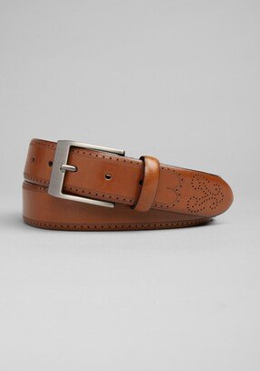 Men's Punched Leather Belt