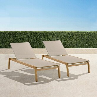 Set of 2 Newport Natural Teak Chaises