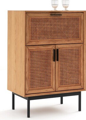 La Redoute Interieurs Waska Oak & Cane Bar Cabinet