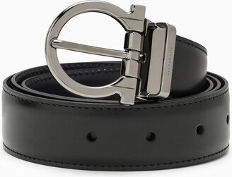 Gancini black leather belt-AA